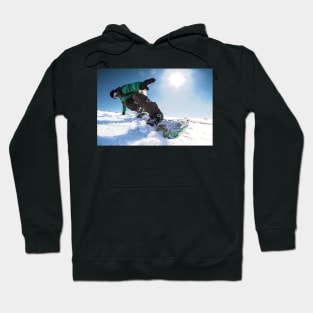 Snowboard freerider in the mountains Hoodie